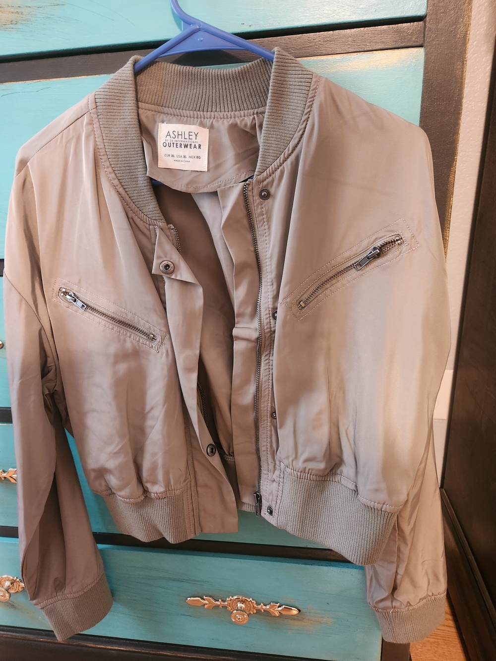 Ashley By 26 International Taupe Women's Bomber Jacket